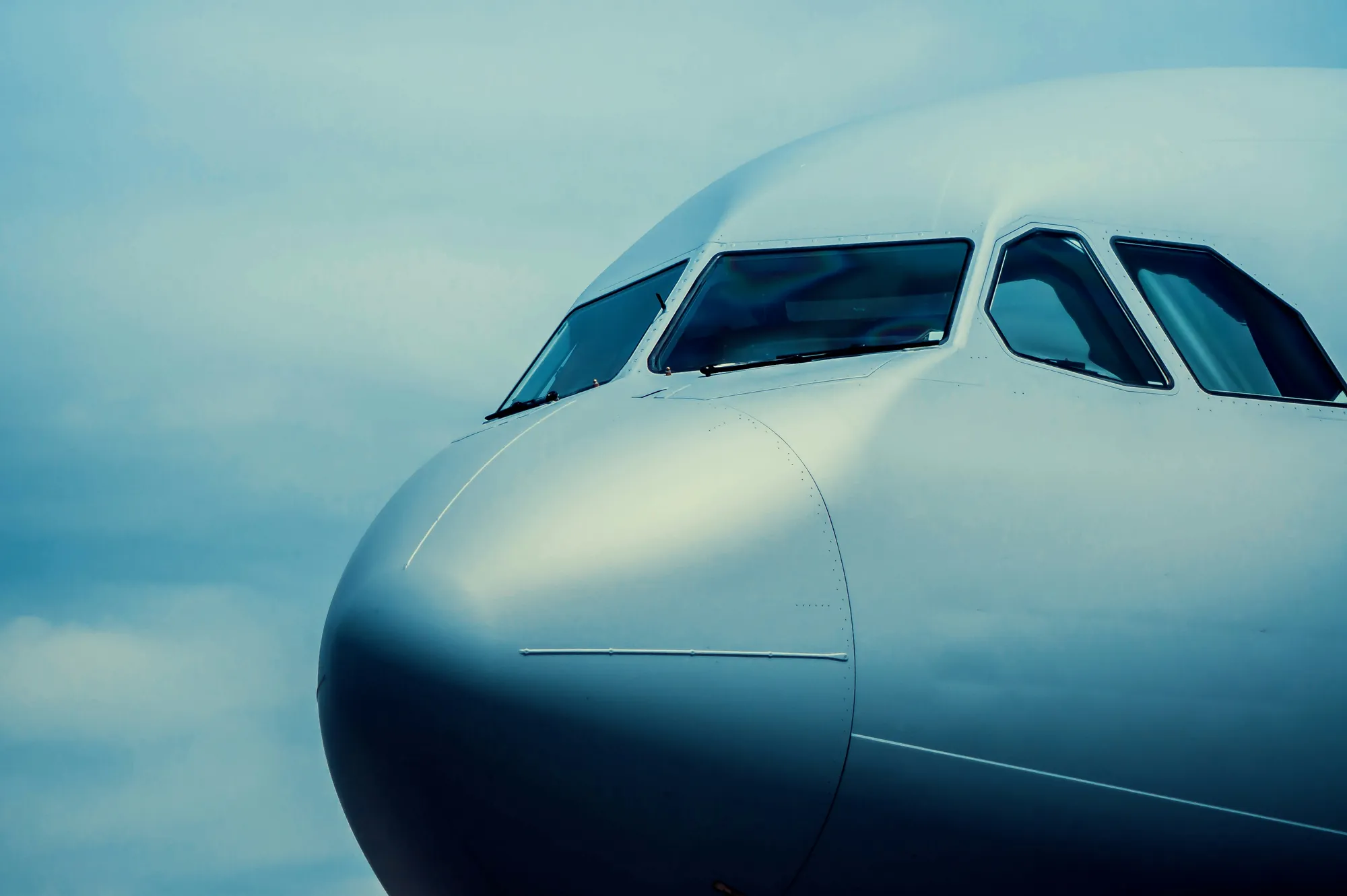An aircraft at dawn